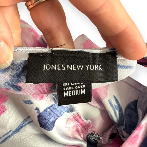 Jones New York Satin Empire Waist Fairy Floral Y2K Maxi Slip Dress Womens Size M - Picture 13 of 13